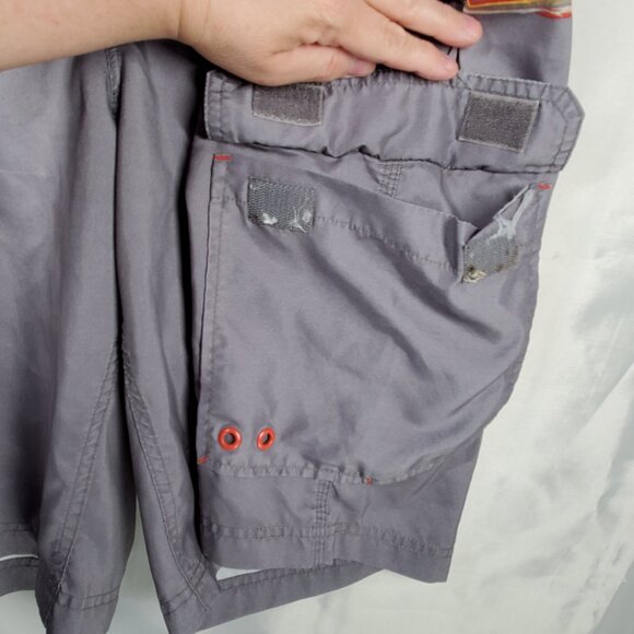 Old Navy Board Shorts Gray Orange Blue Yellow Navy-Blue White Stripe Men Sz XL - Picture 10 of 11